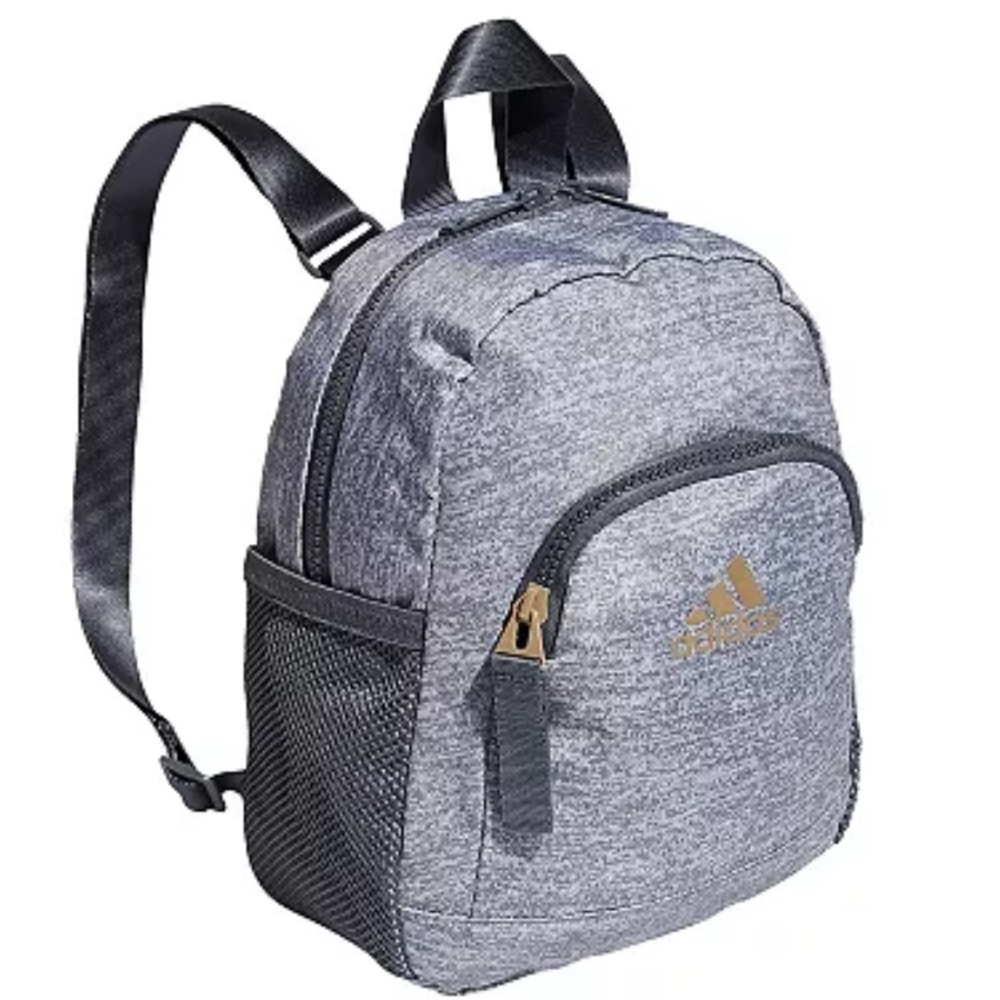 NEW ADIDAS Linear 3 MINI BACKPACK with Extra Front Compartment in Gray NWOT